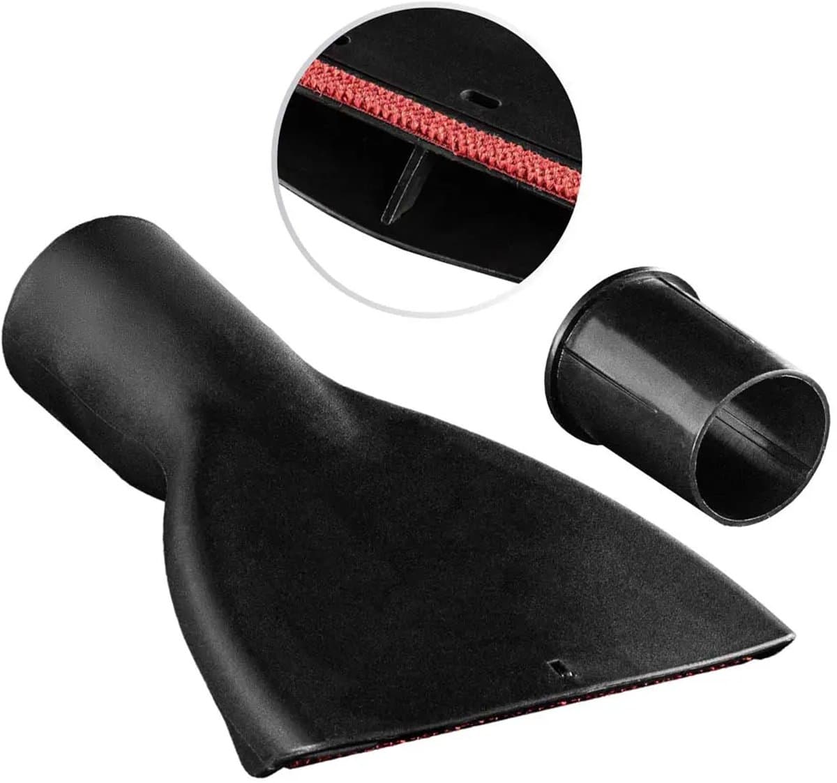JCML® Matraszuigmond 32/35 mm geschikt voor o.a. Bosch/Siemens stofzuigers - Gelijk aan model: 17006574 / 17000180 / 00464111 / 00184772 - Met rode fluwelen strips voor optimale stofopname — afbeelding 1