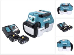Makita DVC 750 LRG accustofzuiger LXT 18 V 67 mbar 7,5 l borstelloos + 2x accu 6,0 Ah + oplader — thumbnail 1