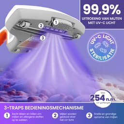 ELONEO Kruimeldief - Matrasstofzuiger met UV-licht & HEPA-filtratie, tot 99,9%, Matrasreiniger voor Huisstofmijt en Bekleding, Krachtige Zuigzakloze Zuigkracht, Ideaal voor Mensen met Allergieën — thumbnail 3
