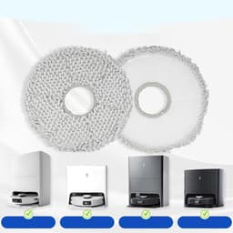10-delige set dweildoeken voor Ecovacs Deebot T30 Pro Omni/T50 Omni, Pro/Max, N30 X5 - Accessoires voor robotstofzuigers - Ronde dweildoeken - 10 stuks - Grijs — thumbnail 5