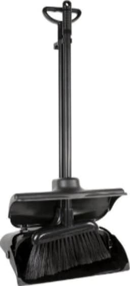 Stoffer en Blik - Veegset Lange Steel - Efficiënt Schoonmaken - Automatisch Sluitende Opvang - 108 cm Lengte - Zwart — thumbnail 1