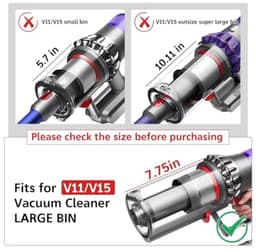 PromoHome Stofreservoir voor Dyson V11 V15 SV14 SV15 SV22 - Transparant en duurzaam stofbak vervangend onderdeel — thumbnail 1