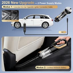 Draagbare Auto Stofzuiger - Handstofzuiger Reiniger - Auto Interieur Reinigen - 4-in-1 Multifunctioneel - 27000 Pa - Zwart — thumbnail 3