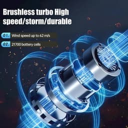 Handstofzuiger Luchtblazer - Mini Stofreiniger - Auto Interieur Reinigen - Traploze Snelheidsregeling - 500 Gram - Zwart — thumbnail 4