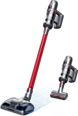 Puppyoo T12 Pro Rinse - Steelstofzuiger - 7 Opzetstukken - Met Dweilfunctie - Rood/Zilver — thumbnail 2