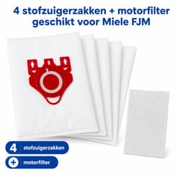 Geschikt voor MIELE - Stofzuigerzak GESCHIKT VOOR FJM HyClean 3D 4 Zakken + 2 Filters - 09917710 — thumbnail 2