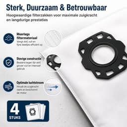 BukkitBow - Stofzuigerzakken / Stofzakken - Geschikt voor Kärcher WD3-serie en WD 2 PLUS (KFI 357) - 4 Stuks — thumbnail 3