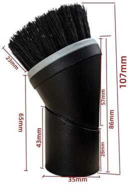 Ronde stofborstel (35 mm) met nylon haren Geschikt voor Miele S8340 Ecoline-stofzuigers - draaibare kop voor betere wendbaarheid en eenvoudig opbergen — thumbnail 2
