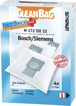 CleanBag stofzuigerzakken 4 stuks - Geschikt voor Bosch Ergomaxx Siemens Dynapower - Type P - Inclusief 1 filter - BBZ41FP - VZ41AFP - Alternatief — thumbnail 1
