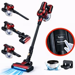 AG4400 Steelstofzuiger Draadloos - Lichtgewicht - Geschikt voor Dierenharen- Krachtig -Kruimeldief- Draadloze Stofzuigers - Steelstofzuigers - Kruimelzuiger - Compact & Licht - Premium Red — thumbnail 1