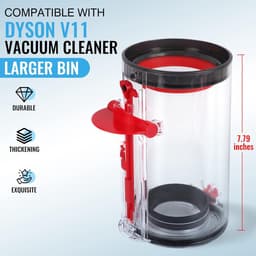 Stofreservoiraccessoire, geschikt voor Dyson V11, afdichtingsring, transparante bodem. — thumbnail 3