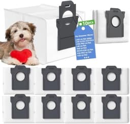 PromoHome 10 stofzuigerzakken Geschikt voor Dreame L10s Ultra Gen 2, L10s Pro Ultra Heat, X30 / X40 / X50 / Matrix10 Ultra, Aqua10 Ultra, X40/X50 Master, Mova E30 / V50 / E40 / Z50 — thumbnail 1