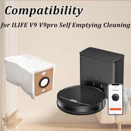8 stuks Stofzakken - geschikt voor ILIFE V9 - V9pro Zelfledigende Robot Cleaner - Grote Capaciteit Tas Vervanging Accessoire Kits — thumbnail 5