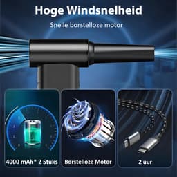 Hexinex Krachtige 180W Handstofzuiger met 8000 mAh Battery - Draagbaar en Uitzonderlijk Lange Gebruikstijd — thumbnail 4