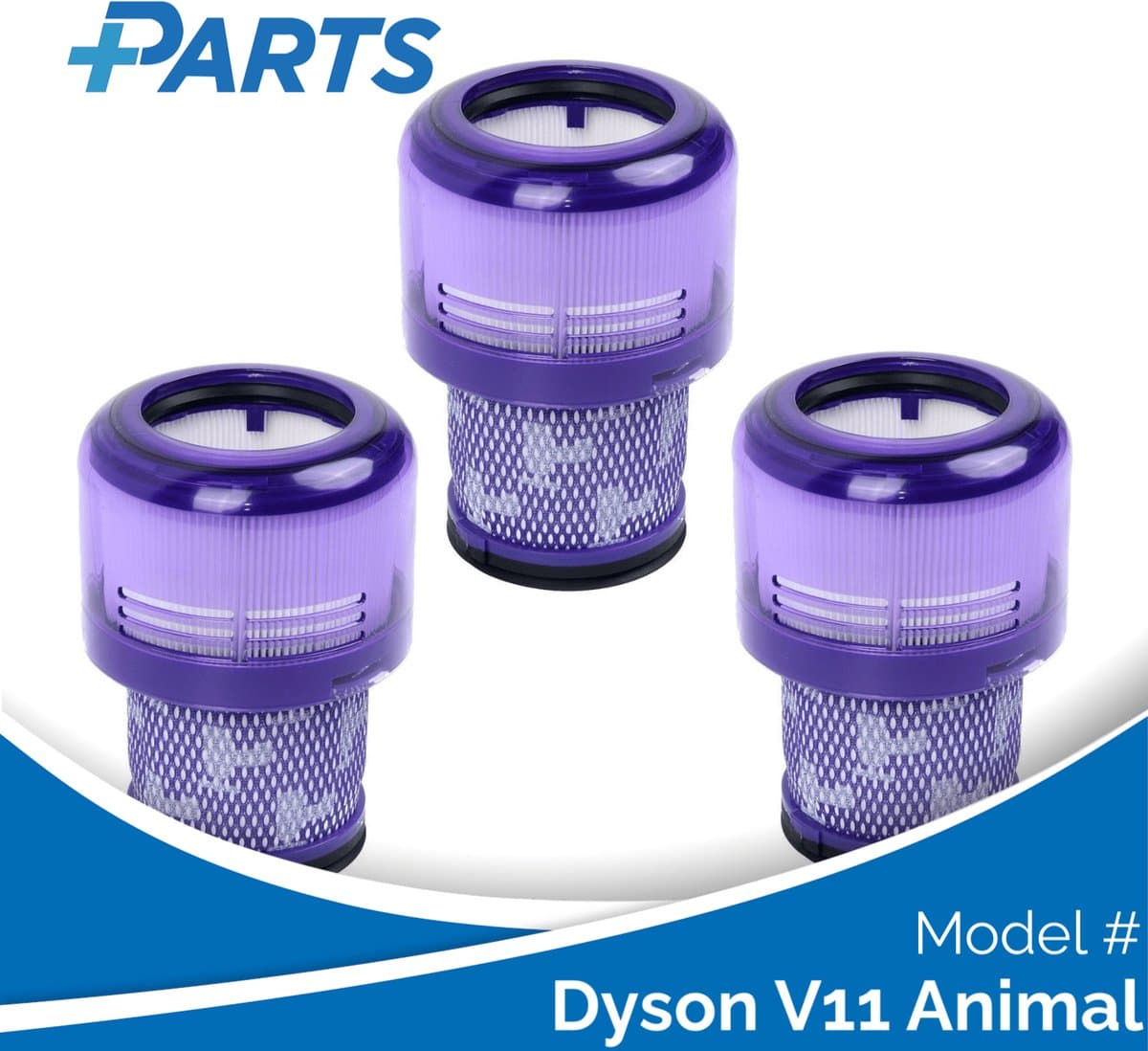 Dyson V11 Animal Filters (3 Stuks, Plus.Parts® alternatief voor 970013-02) — afbeelding 1