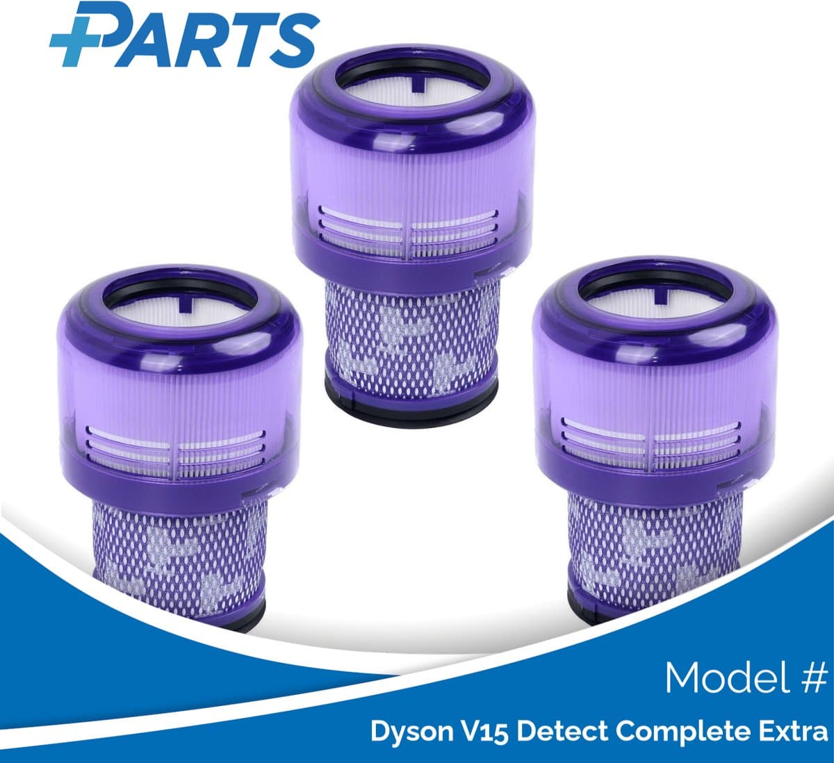 Dyson V15 Detect Complete Extra Filters (3 Stuks, Plus.Parts® alternatief voor 970013-02) — afbeelding 1