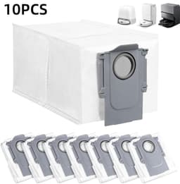 10-stuks - Stofzak voor robotstofzuiger - Vervangende stofzak - Compatibel met Roborock Qrevo-stofzakken P10s/V20/G20S - Accessoires en verbruiksartikelen voor robotstofzuigers - Wit -21.8*14*12cm — thumbnail 1