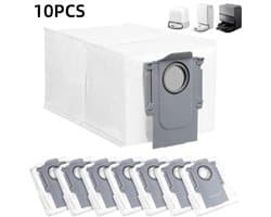 10-stuks - Stofzak voor robotstofzuiger - Vervangende stofzak - Compatibel met Roborock Qrevo-stofzakken P10s/V20/G20S - Accessoires en verbruiksartikelen voor robotstofzuigers - Wit -21.8*14*12cm