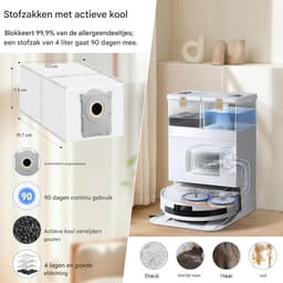 GELLDG 20 Stuks Stofzuigeraccessoiresets - Huishoudelijke Apparaten - Geschikt voor Ecovacs Deebot T50 - Grote Capaciteit & Efficiënte Reiniging - Kunststof - Incl Hoofdborstel 、Stofzakken、Dweilen、Filters、Zijborstels、Reinigingsborstel — thumbnail 3