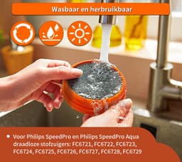 Replacements® filterset geschikt voor Philips Speedpro steelstofzuiger - 8 stuks - FC6721 t/m FC6729 — thumbnail 2