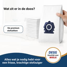 DEGG® - Stofzuigerzakken Geschikt voor Miele CO & TU – 10 Stuks – Vervangt HyClean Pure / Allergy – Compatibel met Guard L1, M1 & S1 — thumbnail 5