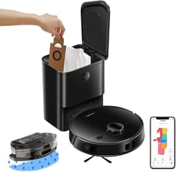 Liectroux M70 Pro 3-in-1 Robotstofzuiger met automatische leegstation, LiDAR-navigatie en 6500 Pa zuigkracht – Zwart — thumbnail 1