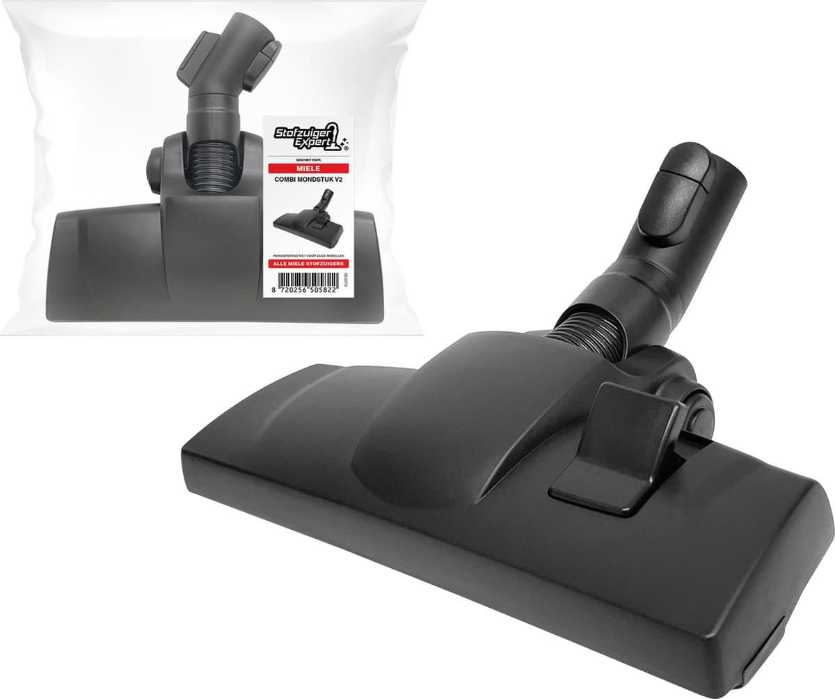 V2 Combi Stofzuigermond geschikt voor Miele + Klik - Vernieuwde A-Kwaliteit Zuigmond - Borstel (AllTeQ vervangende Mondstuk) geschikt voor Alle Miele stofzuigers Guard L1, M1, S1, CX1, C3, C2, C1, S8, S6, S5, S4, S2, S8000, S6000, S5000, S4000, S2000 — afbeelding 1