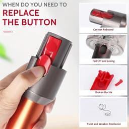 17 Parts Vervangende Vergrendelknop met Veer voor Dyson V7 V8 V10 V11 V15 – Compatibel met Verlengbuis en Reinigingskop – Rode Bevestigingsclip voor Elektrische Aandrijvingen – Set van 2 Knoppen + 2 Veren — thumbnail 5