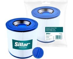 Sillar stofzuigerzakken, synthetisch, 3 lagen filtering, 5 stuks + wasbaar filter met stekker, F8, vervangers voor Karcher series A, K, WD, SE, MV, WD2, WD3