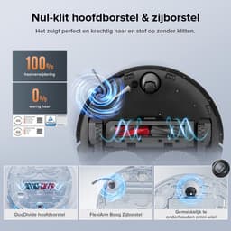 Roborock Qrevo Edge S5A robotstofzuiger - 18500Pa - met dweilfunctie&Liftable mop - anti-verstrengeling - obstakelvermijding - individuele tapijtstrategie - ultradun design - 75 °C heet water mopwas - Zelfreinigend - Wit - S8 Pro Ultra upgrade — thumbnail 5