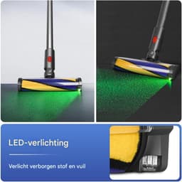 LED-zuigmond met zachte roller - voor Dyson V15 V11 V10 V8 V7 stofzuigers - verlicht verborgen vuil en gruis - ideaal voor gladde harde vloeren — thumbnail 3