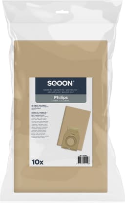 SQOON® Stofzuigerzakken 10 Stuks Geschikt voor Philips Oslo - Vervangt Model HR6938 - Papier - Voor Optimale Stofopname — thumbnail 2