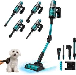 Luxe Steelstofzuiger – Draadloos – Stofzuiger zonder Zak – Op Accu – Kruimeldief Snoerloos – Best Verkocht – Blauw – 8 Mondstukken – 680W — thumbnail 1