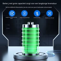 Robotstofzuiger Met Dweilfunctie-Robot Stofzuiger-Slimme Gyroscoopnavigatie-App En Spraakbediening-4000Pa En 4400mAh-Harde Vloeren-36x43x13 cm-Zilvergrijs — thumbnail 2