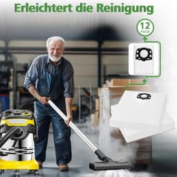 12x Stofzuigerzakken geschikt voor Kärcher WD 2 Plus - WD 3 - KWD 1-3 - MV 3 - SE 4001/4002 - KFI 357 - 3-Laags Vliesfilter - Scheurvast - Reserveonderdelen Pakket — thumbnail 2