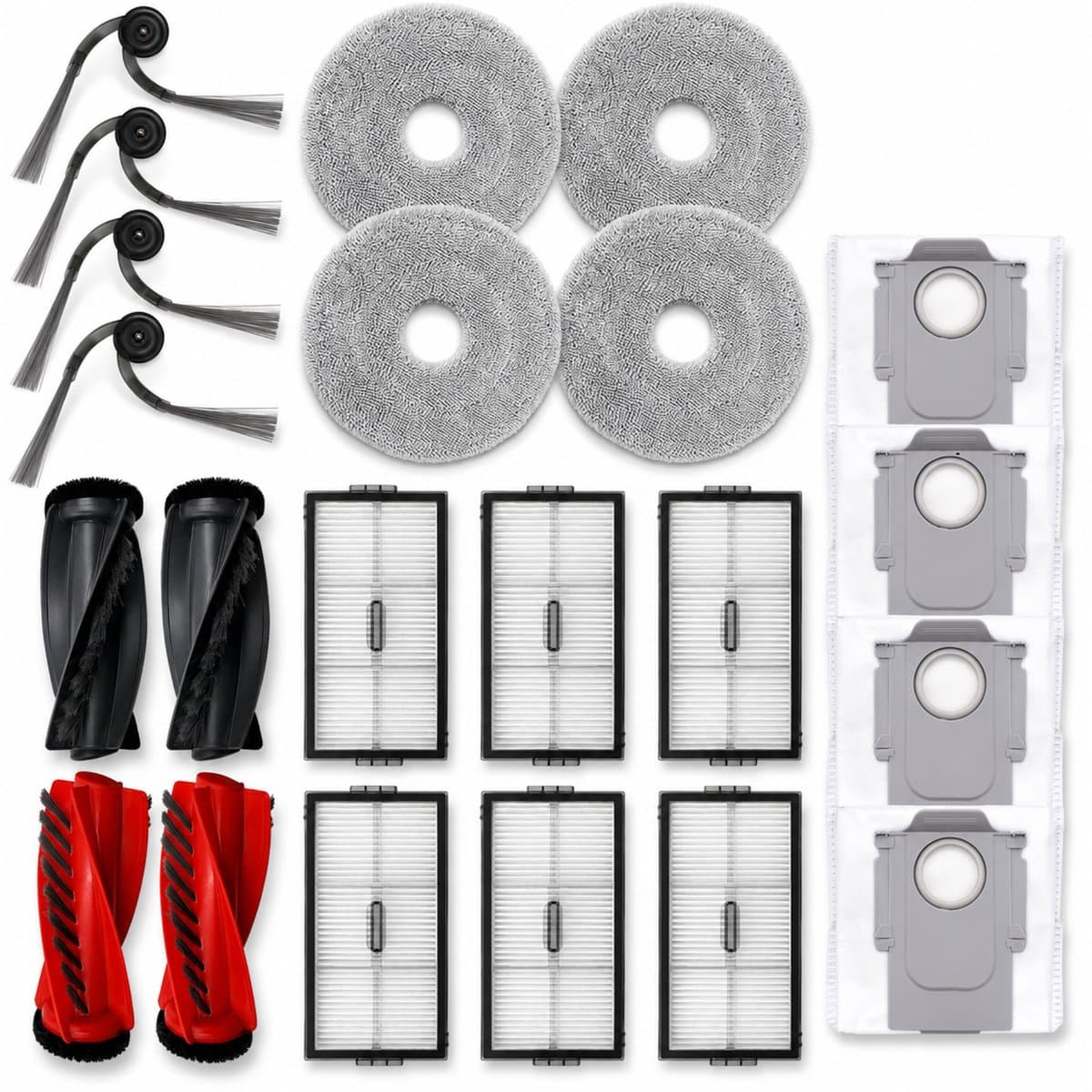 ZENC® Accessoireset Geschikt voor Roborock Saros 10R, Qrevo Curv 2 Pro, Qrevo CurvX & Qrevo EdgeT - Robotstofzuiger - Onderhoudsset - HEPA-filters - Borstels - Stofzakken - Dweilpads — afbeelding 1