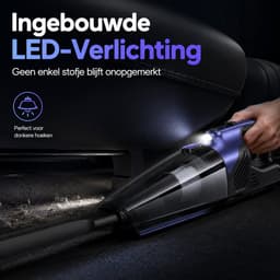Rosnek Kruimeldief Snoerloos - Handstofzuiger 2 Snelheden met Gemotoriseerde Borstel voor Dierenharen - 10000PA Autostofzuiger - 37 Min Accu, LED & Metalen Filter - 720ml Groot stofreservoir - Zwart — thumbnail 2
