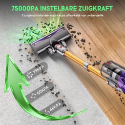 Hiaonyx steelstofzuiger - 9-in-1 steelstofzuiger draadloos - 75000pa - Met dierenborstel - LED Groene Stofdetectielamp - Geschikt voor Tapijten - Harde Vloeren en Dierenharen - 2-liter stofopvangbox - Paarse goudkleur — thumbnail 3