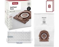Miele CO Allergy Stofzuigerzakken HyClean Pure XL-Pack (8 stuks) + HEPA FILTER + geschikt voor de Miele Guard M1