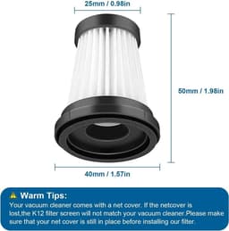 Geschikt voor 6 HEPA-filters voor MOOSOO K12, K12 Pro, K13 draadloze stofzuigers en Geschikt voor Genius Invictus One 1.0 X7, 2.0 stofzuigers. Vervangingsfilters voor huishoudelijke schoonmaak- en veegapparatuur. — thumbnail 3