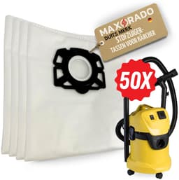Maxorado Stofzuigerzakken 50 Stuks geschikt voor Kärcher KFI 487 WD4 WD5 WD6 MV4 MV5 MV6 – Sterke Vliesfilterzakken voor Nat en Droogzuiger – Alternatief voor 2.863-006.0 — thumbnail 1