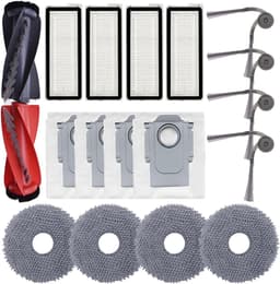 18stuks - stofzuiger - geschikt voor - Roborock Qrevo P20/P20PRO/Qrevo Curv S5X / Qrevo Edge/ Qrevo Edge S5A reserveonderdelenset - 2 hoofdborstels, 4 HEPA-filters - 4 reinigingsdoeken - 4 stofzakken - 4 — thumbnail 1