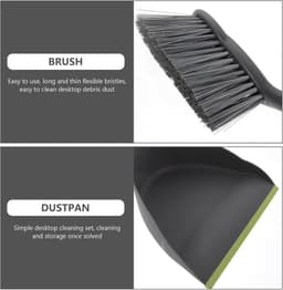 Mini Schoonmaakset - Stoffer Borstel - Bureau Reinigen - Ruimtebesparend Ontwerp - Compact Formaat - Grijsgroen — thumbnail 5