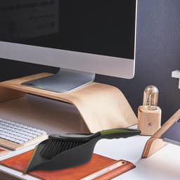 Mini Schoonmaakset - Stoffer Borstel - Bureau Reinigen - Ruimtebesparend Ontwerp - Compact Formaat - Grijsgroen — thumbnail 3