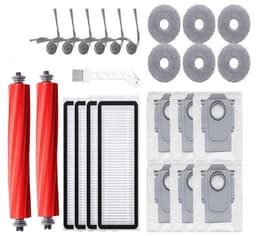 Accessoiresset - 25-delige - Geschikt voor Roborock QV 35A/QV 35S/Q Revo L Robotstofzuiger - 2 Hoofdborstel, 6 Zijborstels, 4 HEPA-filters, 6 Dweilpads, 6 Stofzakken, 1 Reinigingsborstel — thumbnail 1