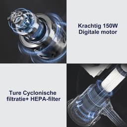 Steelstofzuiger Draadloos - 150W - Kruimeldief - Zonder zak op accu — thumbnail 5