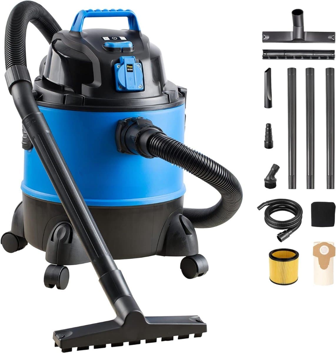 SAVI® Bouwstofzuiger Zonder Zak - Alleszuiger Met Accessoires - Stofzuiger - Zwart/Blauw - 34cm x 34cm x 45cm — afbeelding 1