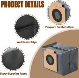10 stuks Stofzuigerzakken geschikt voor Eufy Clean X8 Pro / X10 Pro Omni - Stofzuigerzakken - reservezakken - accessoireset - Accessoires voor stofzuigerzakken - stofzak - Grijs — thumbnail 5