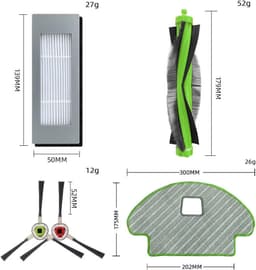 onderhoudsset robotstofzuiger - 9 stuks - geschikt voor iRobot Roomba Combo 113 - Onderhoudsset alternatief voor 4719025 - voor robotstofzuiger met dweilfunctie — thumbnail 2