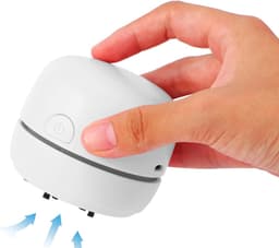 Stofzuiger - Stofzuiger zonder zak - Stofzuiger draadloos - Desk vacuum - Mini stofzuiger - Bevat rietje - Borstel - USB-oplaadkabel - Afneembaar ontwerp - Kruimels - Voor Kantoor - Bureau -Wit — thumbnail 3